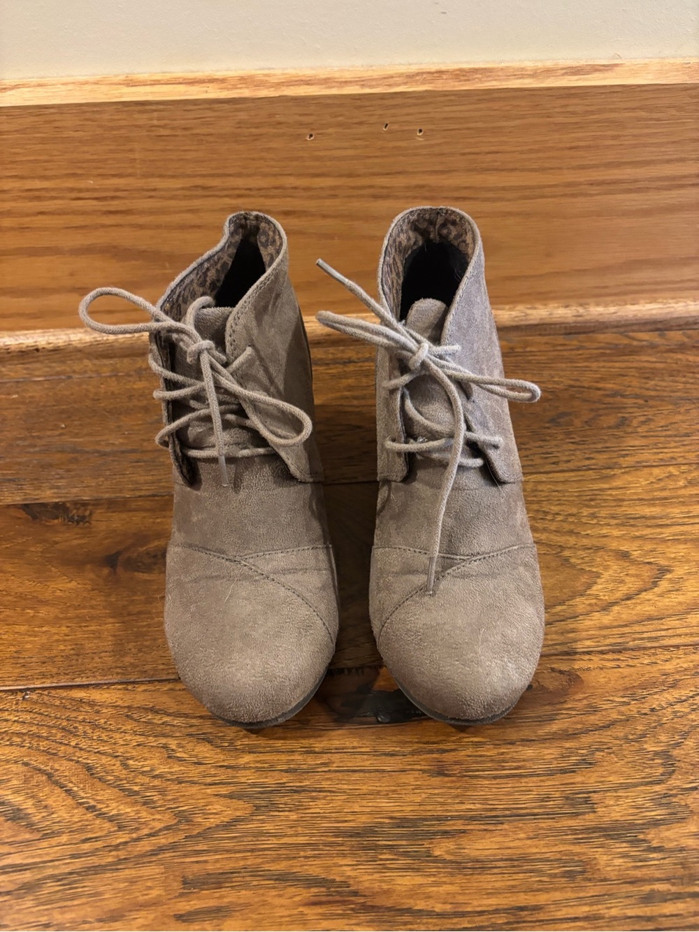 Cityclassified Grey Suede Lace-Up Ankle Booties